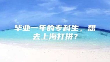 毕业一年的专科生，想去上海打拼？