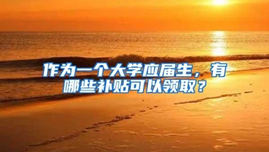 作为一个大学应届生，有哪些补贴可以领取？