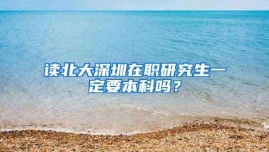 读北大深圳在职研究生一定要本科吗？