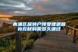 青浦区居转户预受理退回补充材料需多久通过