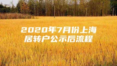 2020年7月份上海居转户公示后流程