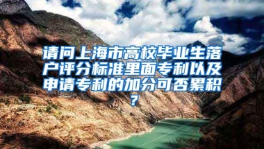 请问上海市高校毕业生落户评分标准里面专利以及申请专利的加分可否累积？