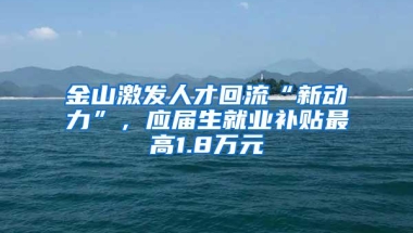 金山激发人才回流“新动力”，应届生就业补贴最高1.8万元