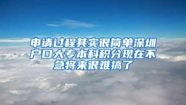 申请过程其实很简单深圳户口大专本科积分现在不急将来很难搞了