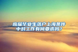 应届毕业生落户上海条件中对工作有何要求吗？