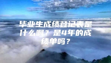 毕业生成绩登记表是什么啊？是4年的成绩单吗？