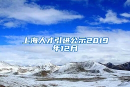 上海人才引进公示2019年12月