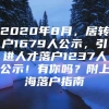 2020年8月，居转户1679人公示，引进人才落户1237人公示！有你吗？附上海落户指南