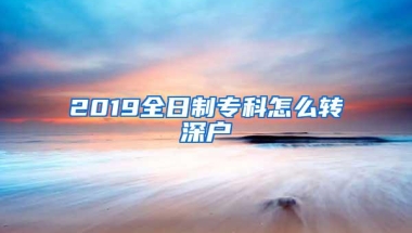 2019全日制专科怎么转深户