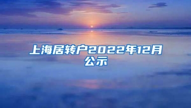 上海居转户2022年12月公示