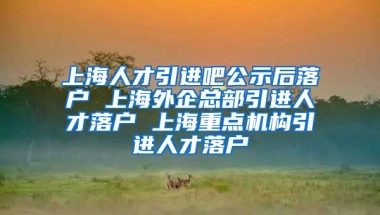 上海人才引进吧公示后落户 上海外企总部引进人才落户 上海重点机构引进人才落户