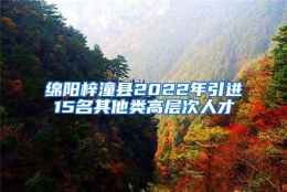 绵阳梓潼县2022年引进15名其他类高层次人才