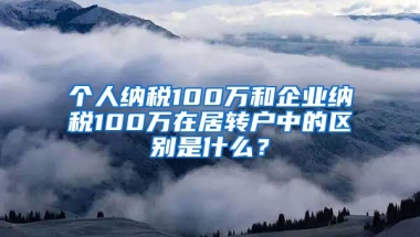 个人纳税100万和企业纳税100万在居转户中的区别是什么？