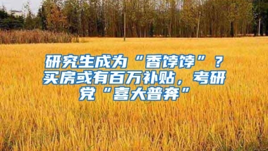 研究生成为“香饽饽”？买房或有百万补贴，考研党“喜大普奔”