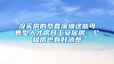 没买房的恭喜深圳这些可售型人才房开工安居房、公租房也有好消息