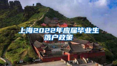 上海2022年应届毕业生落户政策