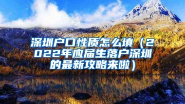 深圳户口性质怎么填（2022年应届生落户深圳的最新攻略来啦）