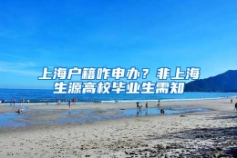 上海户籍咋申办？非上海生源高校毕业生需知