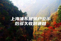 上海浦东居转户公示后多久收到通知