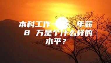 本科工作一年，年薪 8 万是个什么样的水平？