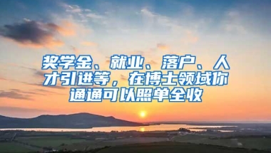 奖学金、就业、落户、人才引进等，在博士领域你通通可以照单全收