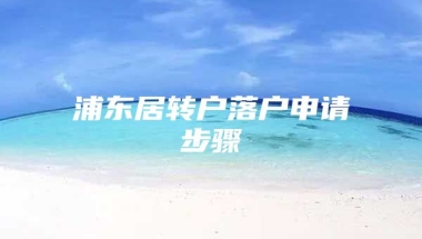 浦东居转户落户申请步骤