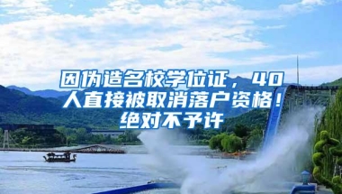 因伪造名校学位证，40人直接被取消落户资格！绝对不予许