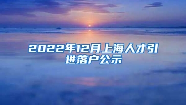 2022年12月上海人才引进落户公示