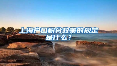 上海户口积分政策的规定是什么？