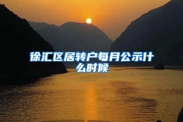 徐汇区居转户每月公示什么时候