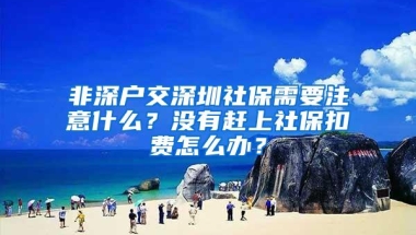 非深户交深圳社保需要注意什么？没有赶上社保扣费怎么办？