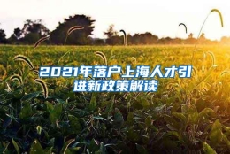 2021年落户上海人才引进新政策解读