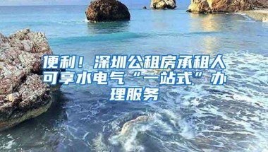 便利！深圳公租房承租人可享水电气“一站式”办理服务