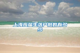 上海应届生落户批数有多少