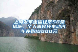 上海发布重振经济50条措施，个人置换纯电动汽车补贴10000元