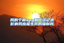 我的个税app有工资记录影响我应届生岗的编制吗