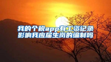 我的个税app有工资记录影响我应届生岗的编制吗