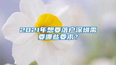 2021年想要落户深圳需要哪些要求？