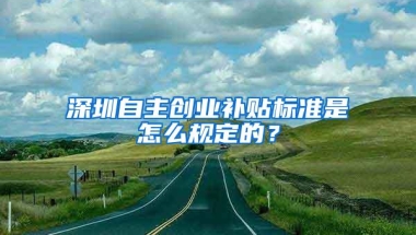 深圳自主创业补贴标准是怎么规定的？