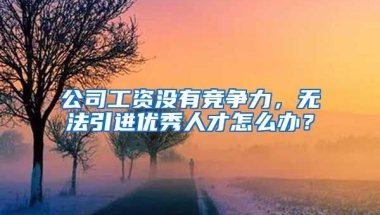 公司工资没有竞争力，无法引进优秀人才怎么办？