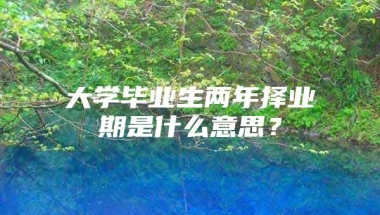 大学毕业生两年择业期是什么意思？