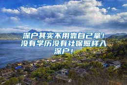 深户其实不用靠自己拿！没有学历没有社保照样入深户！