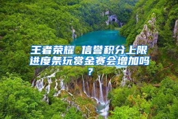 王者荣耀 信誉积分上限进度条玩赏金赛会增加吗？