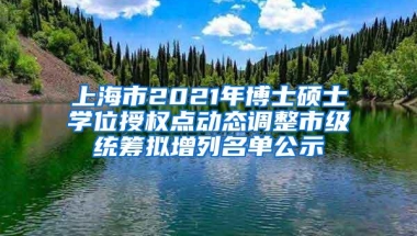 上海市2021年博士硕士学位授权点动态调整市级统筹拟增列名单公示