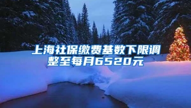 上海社保缴费基数下限调整至每月6520元