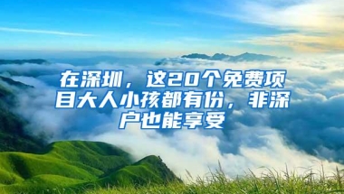 在深圳，这20个免费项目大人小孩都有份，非深户也能享受