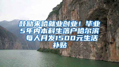 鼓励来哈就业创业！毕业5年内本科生落户哈尔滨 每人月发1500元生活补贴