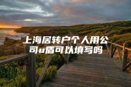 上海居转户个人用公司u盾可以填写吗