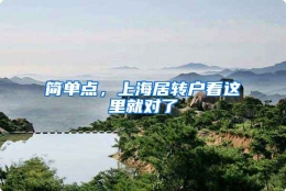 简单点，上海居转户看这里就对了