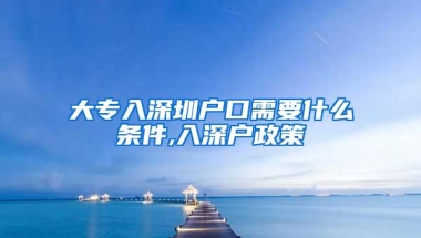 大专入深圳户口需要什么条件,入深户政策